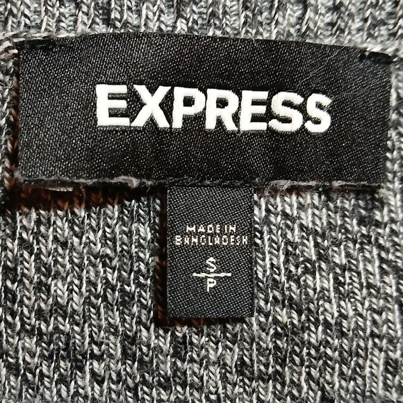 EXPRESS Black/Gray Slim Fit Crew Neck Sweater - Like New - Picture 3 of 10